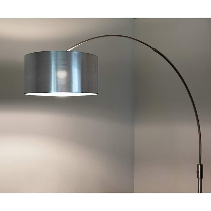 ORBITA Brushed Nickel LED Retractable Arc 82-Inch Dimmable Floor Lamp
