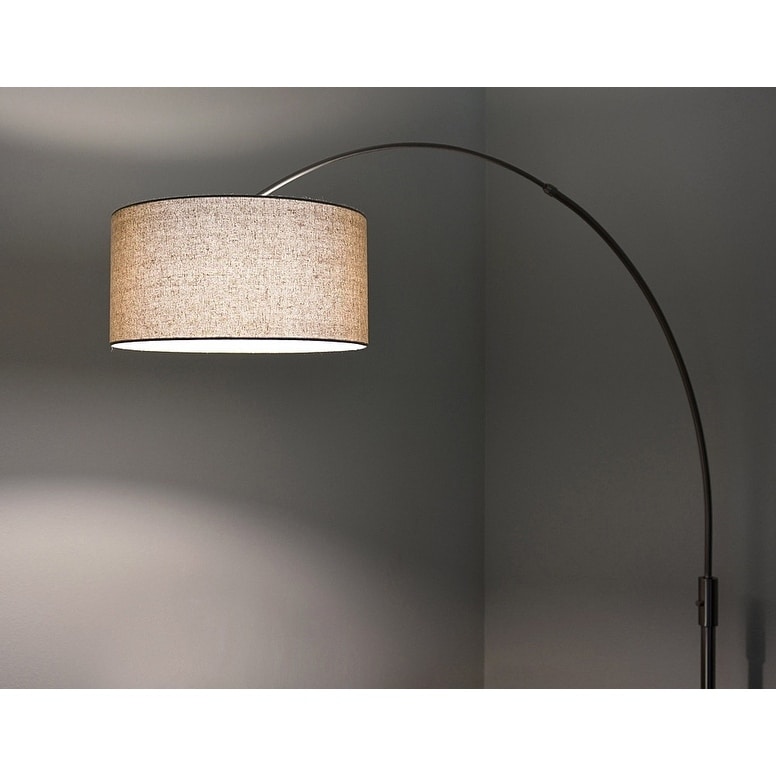 ORBITA Brushed Nickel LED Retractable Arc 82-Inch Dimmable Floor Lamp