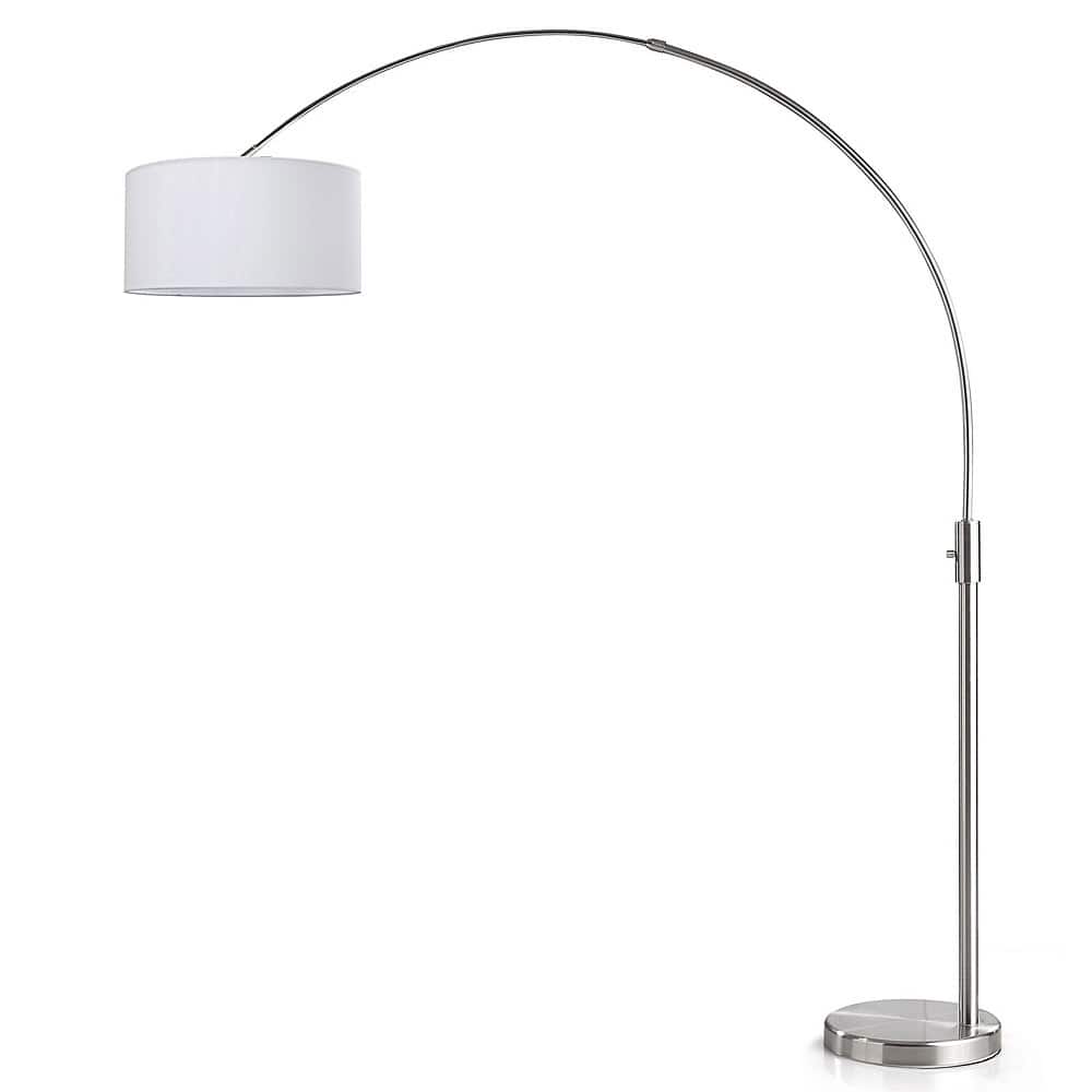 ORBITA Brushed Nickel LED Retractable Arc 82-Inch Dimmable Floor Lamp