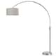 preview thumbnail 2 of 11, ORBITA Brushed Nickel LED Retractable Arc 82-Inch Dimmable Floor Lamp Tan Shade