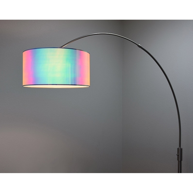 ORBITA Brushed Nickel LED Retractable Arc 82-Inch Dimmable Floor Lamp