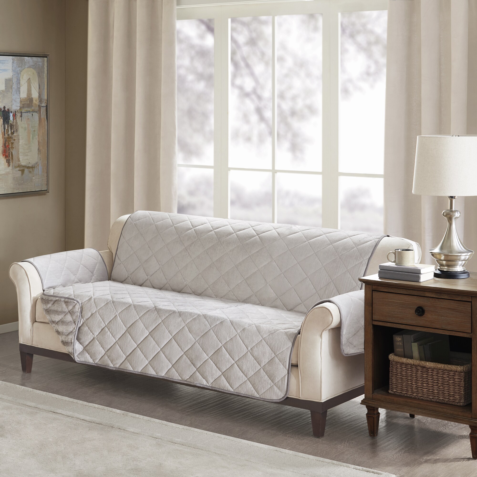 Fur Sofa Luxury Long Plush Sectional Sofa Cover White