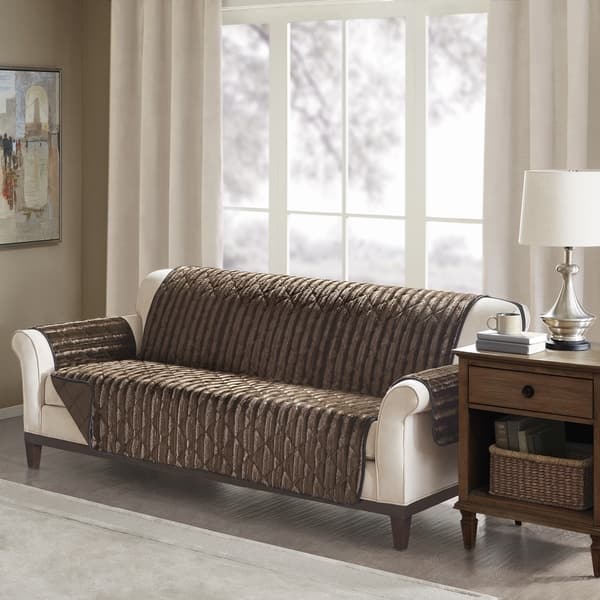 Shop Madison Park York Faux Fur Sofa Protector 3 Color Option