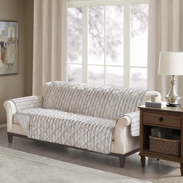Madison Park York Faux Fur Sofa Protector 3-Color Option