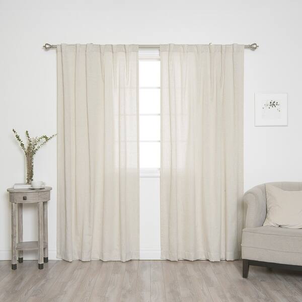 Shop Aurora Home Faux Linen Curtain Panel Pair Free Shipping