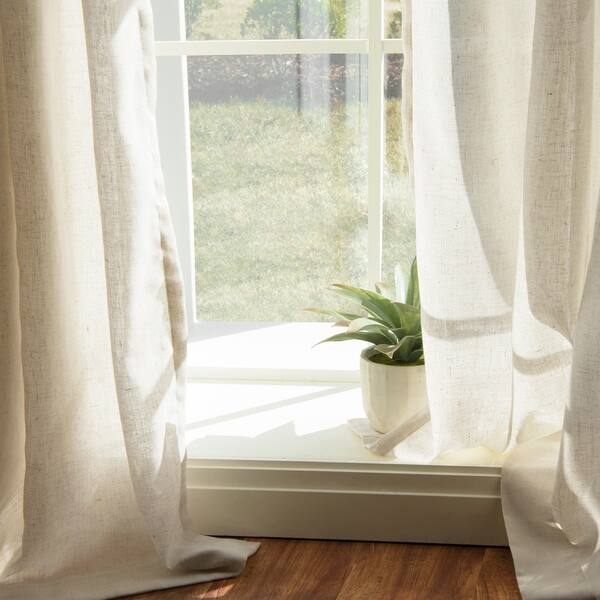 Shop Aurora Home Faux Linen Curtain Panel Pair Free Shipping