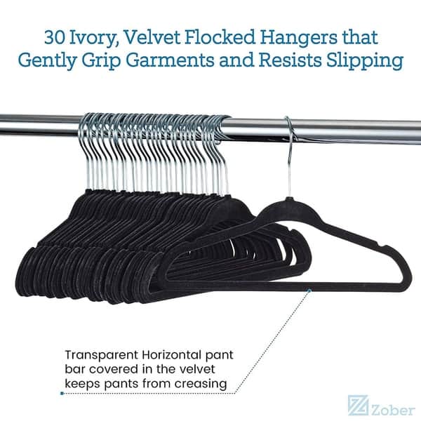 Kids Velvet Touch Clothes Hangers - Plastic Flocking Hangers With