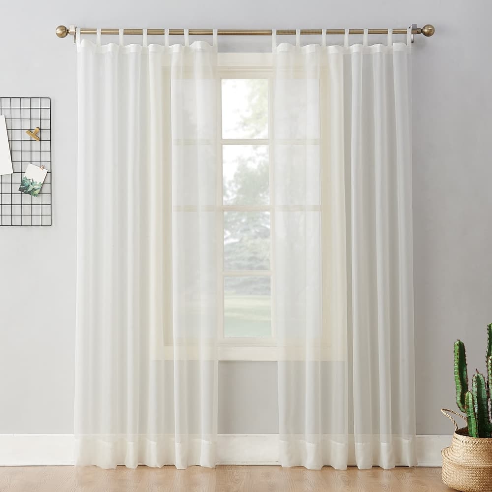 No. 918 Emily Voile Sheer Tab Top Curtain Panel, Single Panel