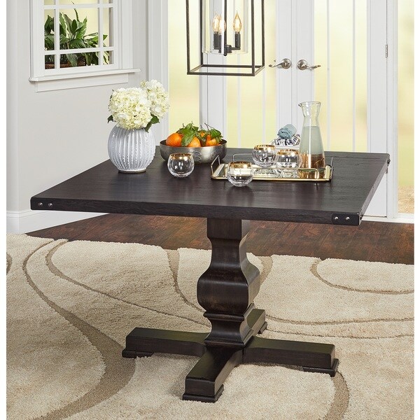 Shop Simple Living Heston Pedestal Dining Table - Black - Overstock