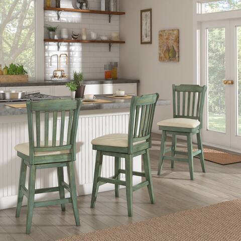 Green Dining Room Bar Furniture Find Great Deals Eleanor Slat Back Counter Height Wood Swivel Chair By Inspire Q Clic
