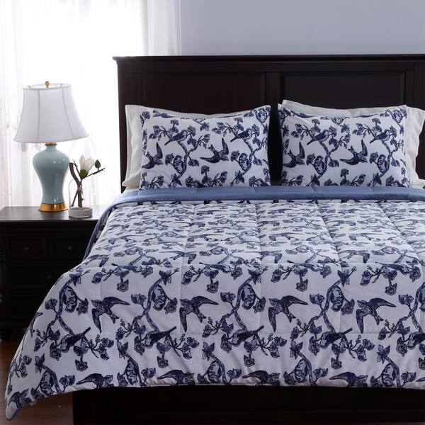 Shop Berkshire Blanket Toile Birds 3 Piece Comforter Set Free