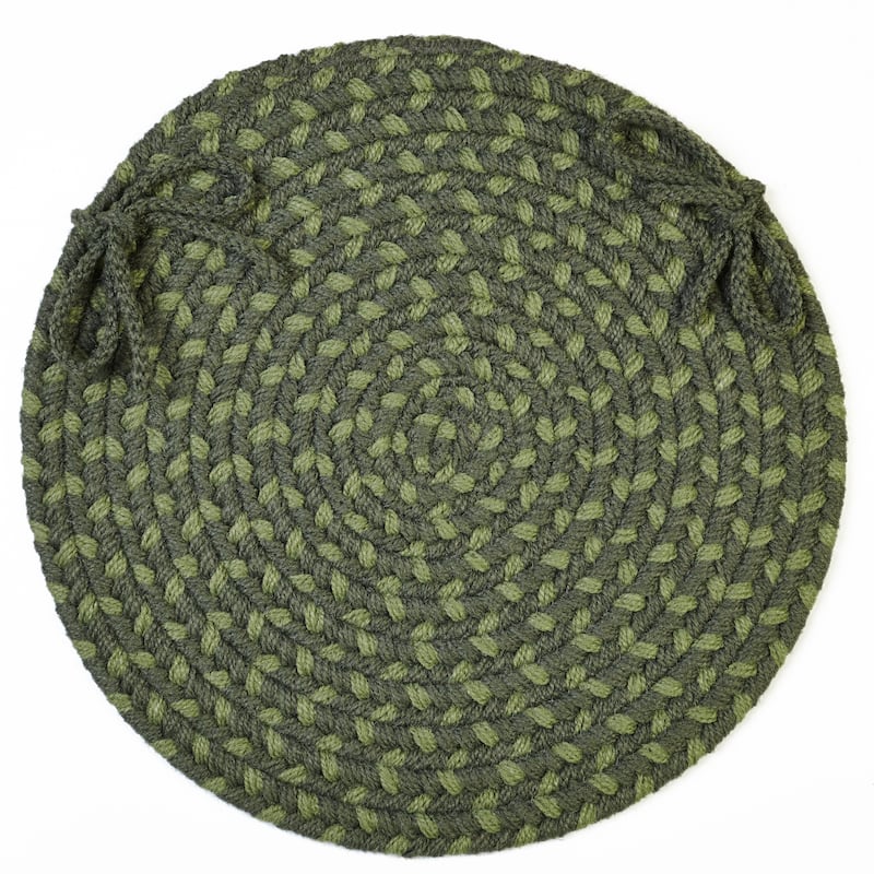 Mission Hill Braided Chair Pads (Set of 4) - sage green multi