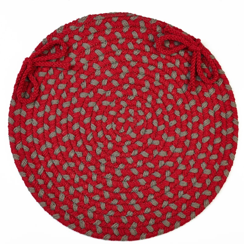 Mission Hill Braided Chair Pads (Set of 4) - red brick multi