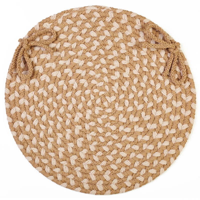 Mission Hill Braided Chair Pads (Set of 4) - Natural Multi