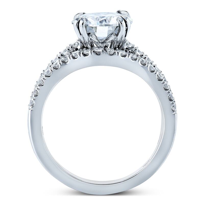 Annello by Kobelli 14k Gold 2 1/2 Carat TGW Round Brilliant Moissanite and Diamond Bridal Rings (GH/VS, GH/I)