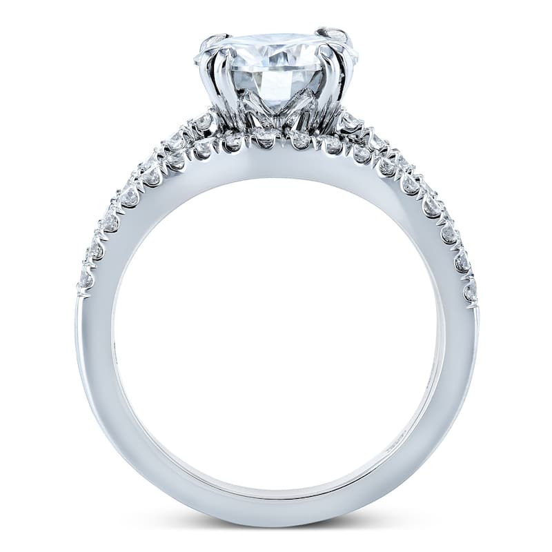 Annello by Kobelli 14k Gold 2 1/2 Carat TGW Round Brilliant Moissanite and Diamond Bridal Rings (DEF/VS, GH/I)