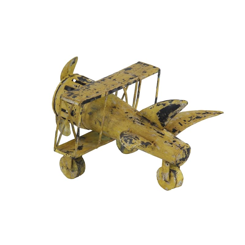 Yellow Metal Vintage Sculpture, 8 x 13 x 9