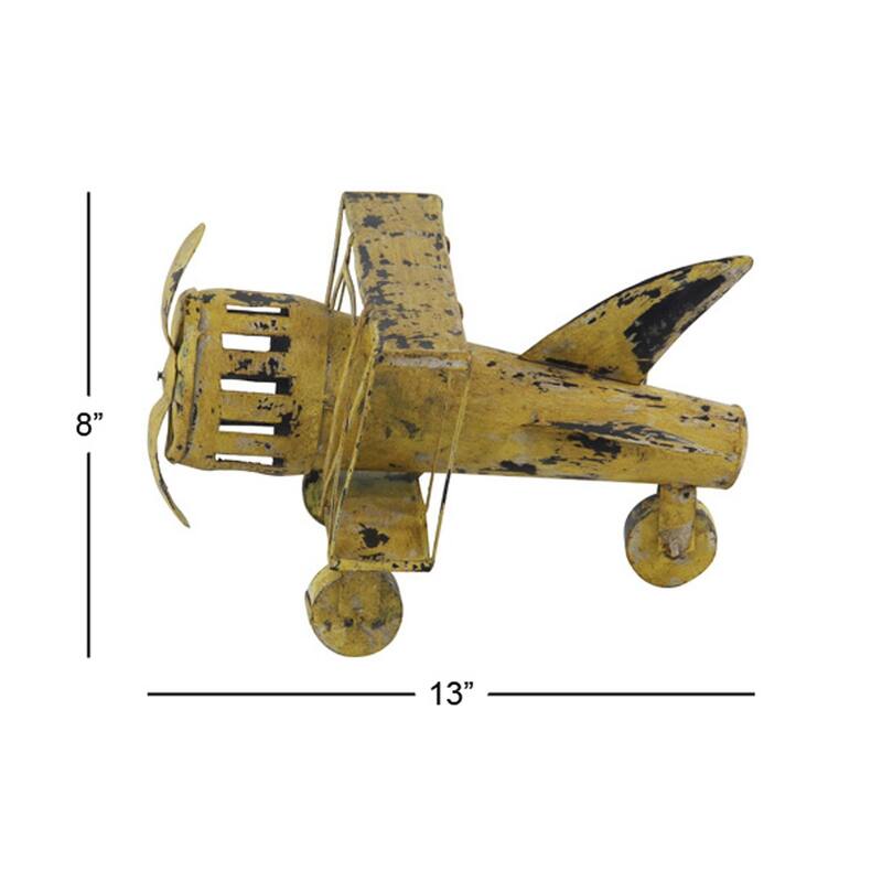 Yellow Metal Vintage Sculpture, 8 x 13 x 9