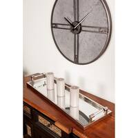 Contemporary 10 x 23 Inch Rectangular Stainless Steel Tray with Handle