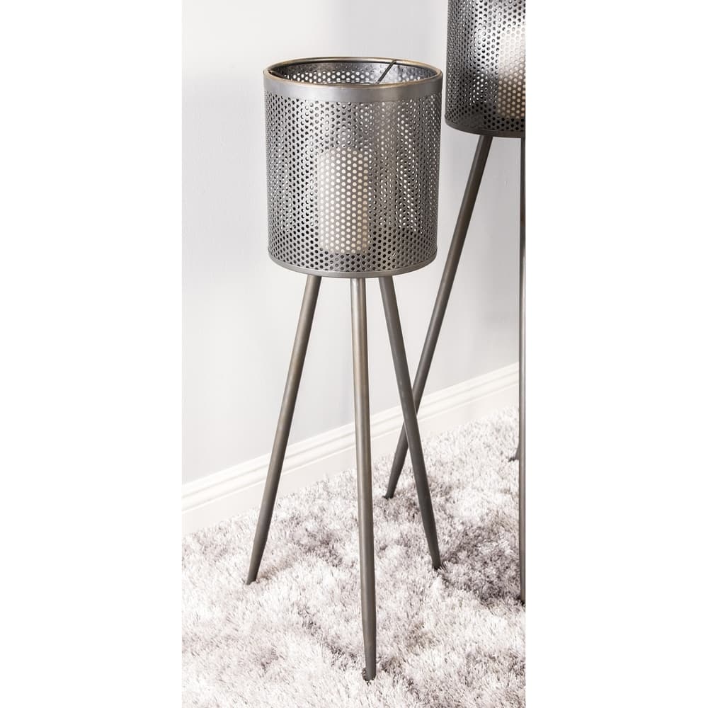 Modern 36 X 13 Inch Black Iron And Gl Floor Candle Holder 36 X 13 Inch Black Iron And Gl Floor