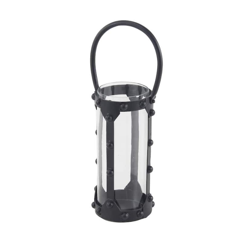 Black Metal Natural Lantern 12 x 6 x 6