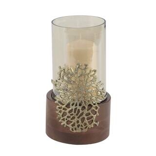 Nautical Coastal Candles Candle Holders Online At Coastal 12 X 6 Inch Wood Gl And Metal C Candle Holder