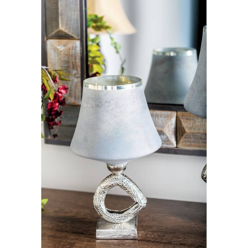 Silver Glass Natural Candle Holder 16 x 9 x 7