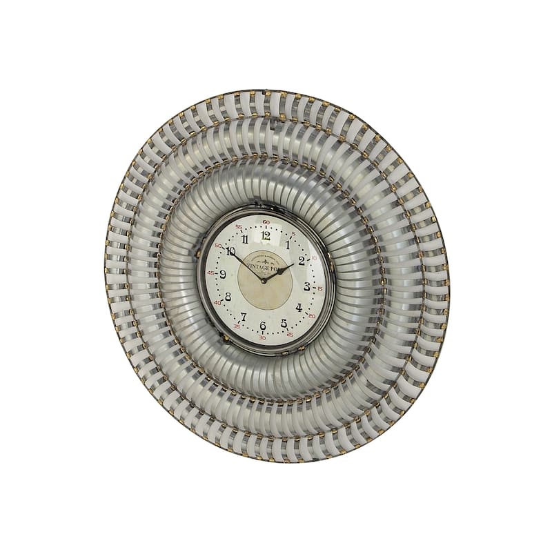 Silver Metal Natural Wall Clock 31 x 31 x 2