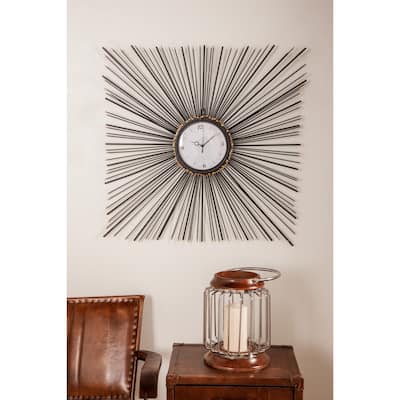 Black Metal Modern Wall Clock 28 x 28 x 2