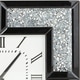 preview thumbnail 5 of 3, Black Glass Mirrored Decorative Wall Clock with Floating Crystals
