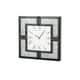 preview thumbnail 4 of 3, Black Glass Mirrored Decorative Wall Clock with Floating Crystals