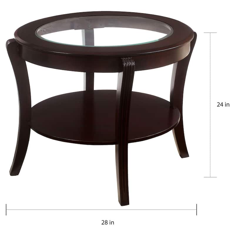 Orim Contemporary Espresso Oval Wood Open-Shelf Side Table by Furniture of America