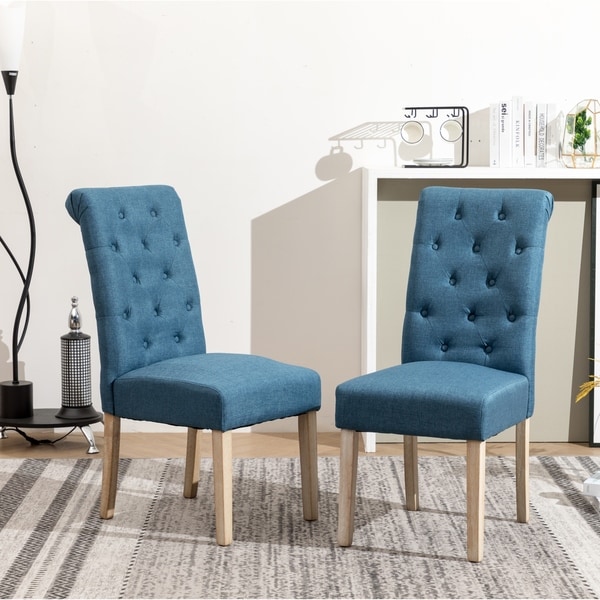 distressed blue dining chairs