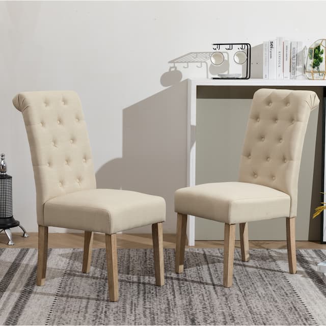 Roundhill Furniture Copper Grove Schwalbach Upholstered Parsons Dining Chair (Set of 2)
