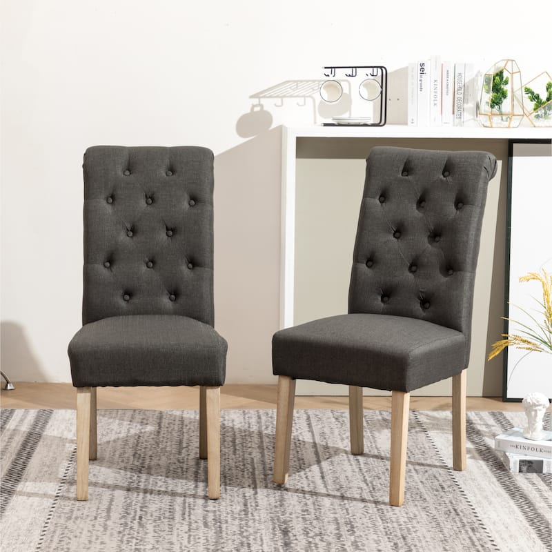 Copper Grove Schwalbach Upholstered Parsons Dining Chair (Set of 2) - Charcoal