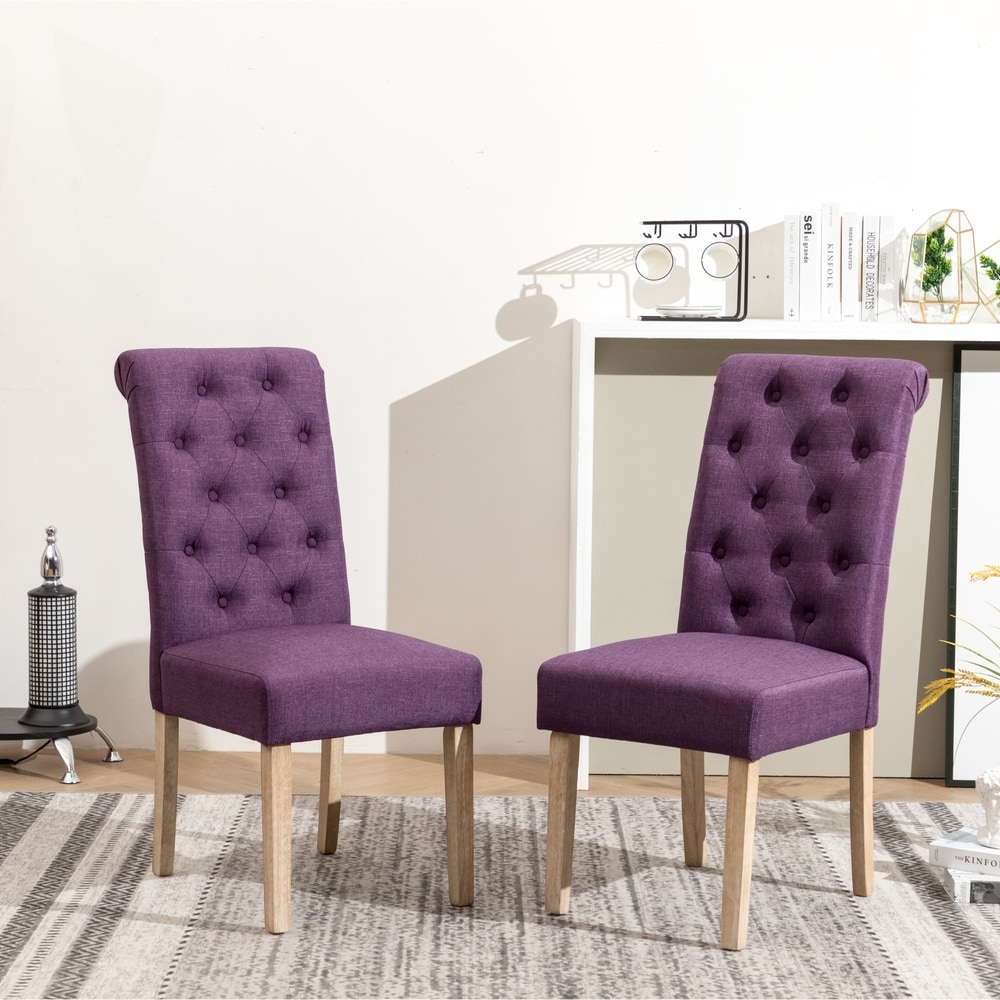 Purple tufted 2025 dining chair