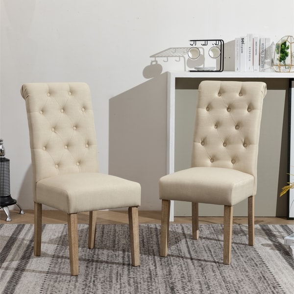 beige color dining chairs