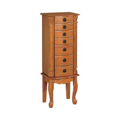 Coaster Company Warm Brown Oak Jewelry Armoire - 13.50" x 10" x 37"
