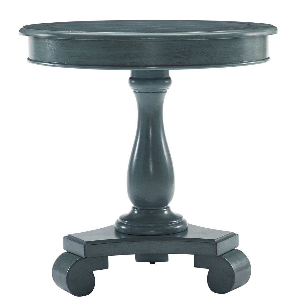 copper grove sierra round wood pedestal side table