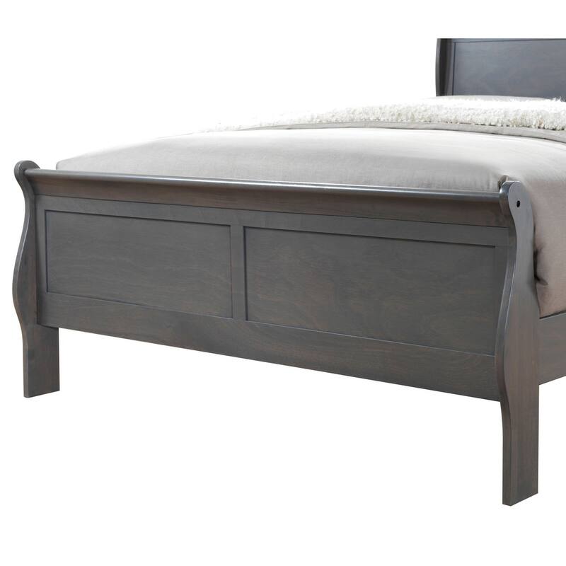 Furniture of America Mayday Contemporary Grey Solid Wood Sleigh Bed