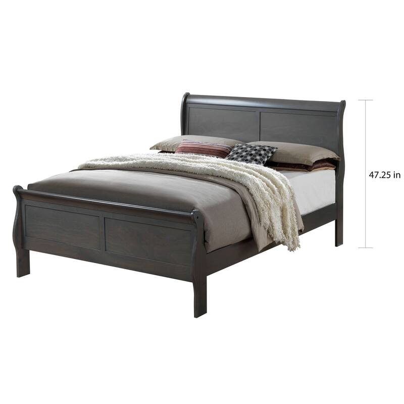 Furniture of America Mayday Contemporary Grey Solid Wood Sleigh Bed