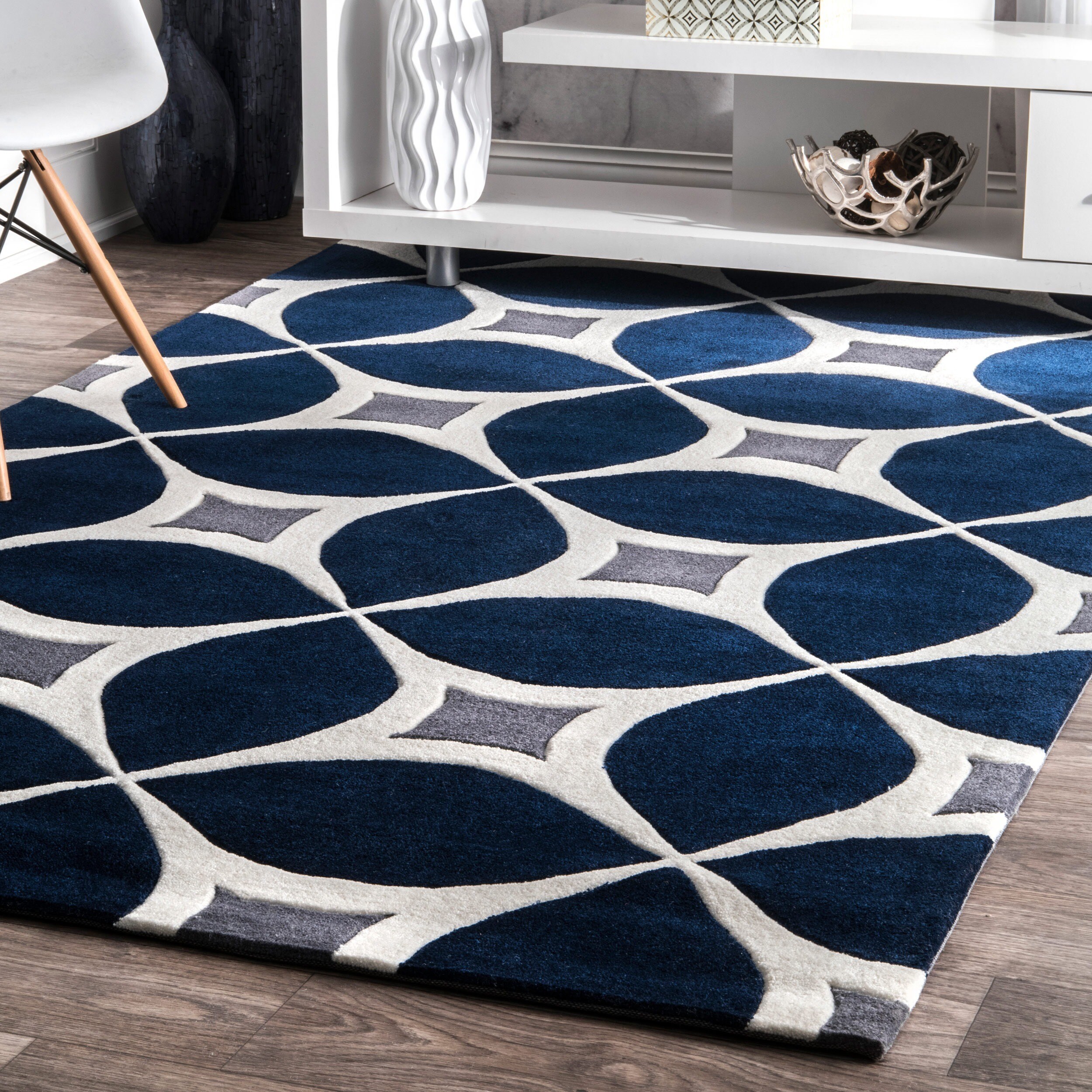 Carson Carrington Braedstrup Handmade Navy Area Rug Carson Carrington Braedstrup Handmade Navy Area Rug