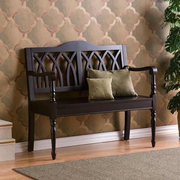 Shop Copper Grove Summerhill Antique Black Finish Wood Bench - On Sale