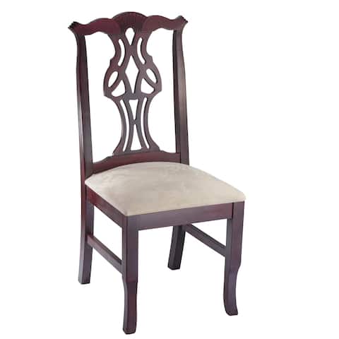 Copper Grove Bitterroot Cream Upholstery and Mahogany Finish Beechwood Dining Chair