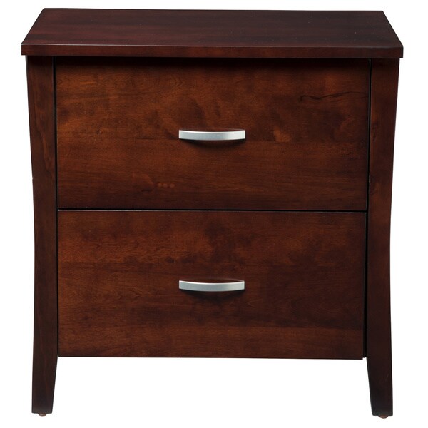 Shop Mellowi 2-Drawer Night Stand in Brown Cherry - Free ...