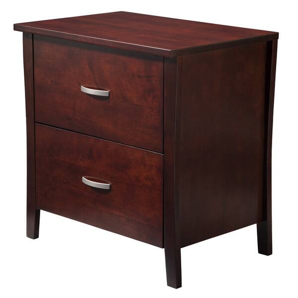 Shop Furniture Of America Nore Contemporary Cherry Solid Wood Nightstand Overstock 20461167