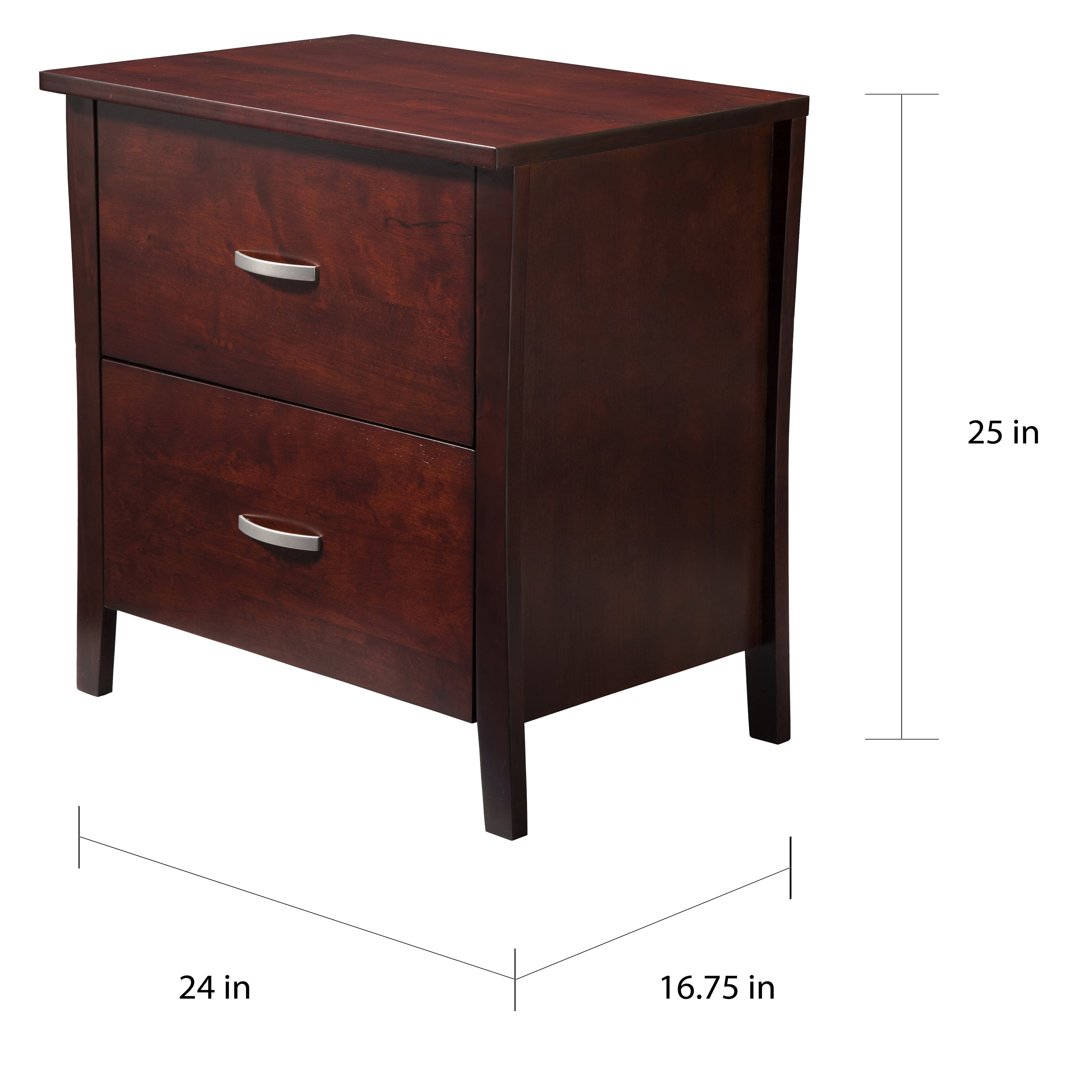 Shop Furniture Of America Nore Contemporary Cherry Solid Wood Nightstand Overstock 20461167