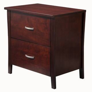 Cherry Finish Modern Contemporary Nightstands Bedside Copper Grove Ettrick Semi Gloss Brown Cherry Nightstand
