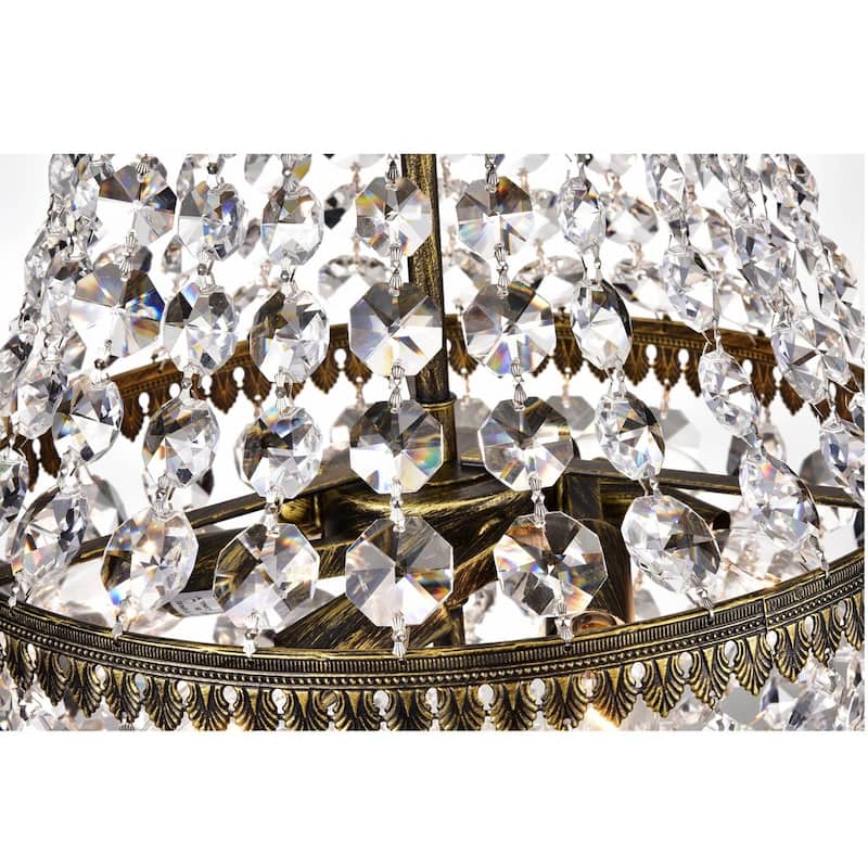 Symmetric Crystal Antique Brushed Black Copper Chandelier