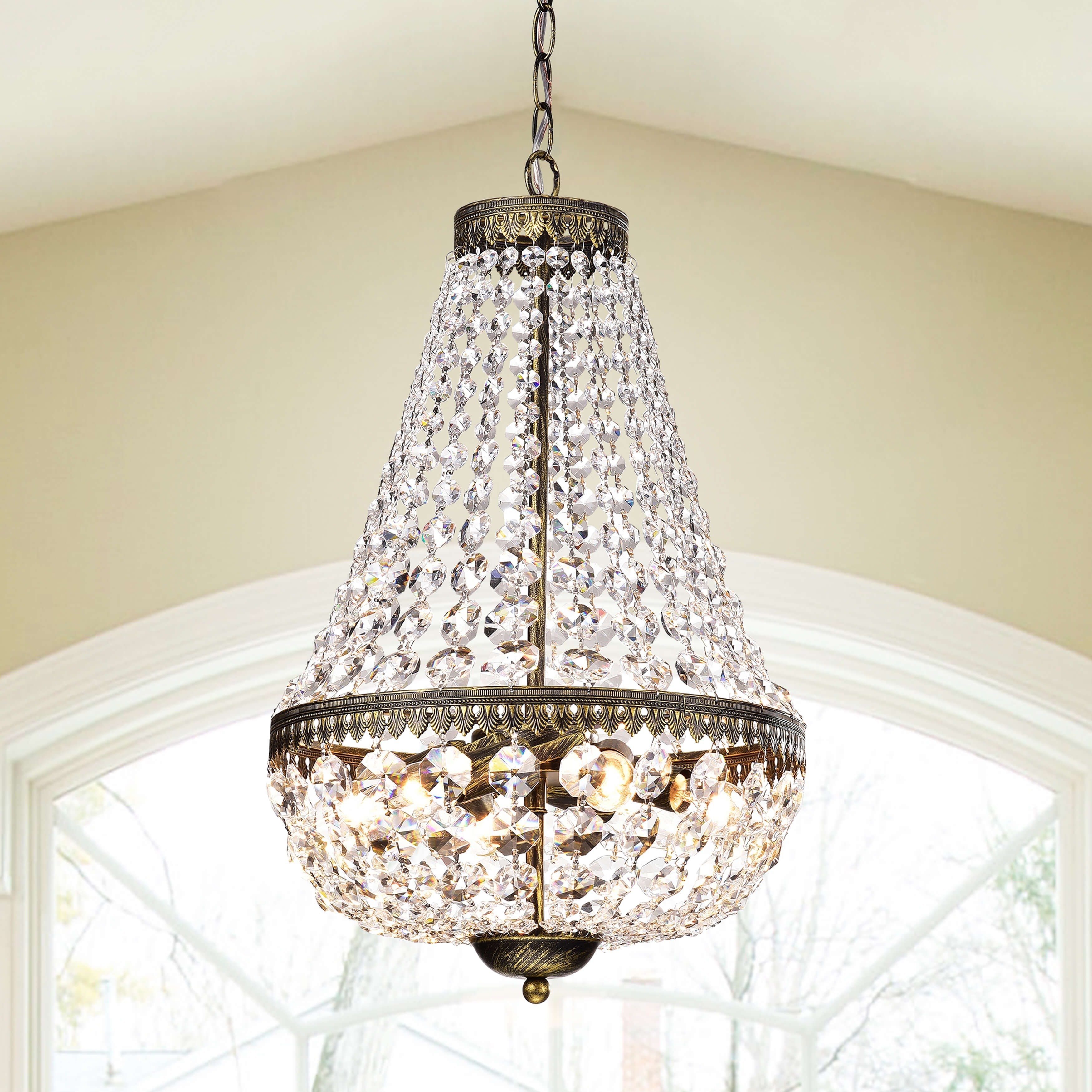 Gracewood Hollow Poradeci Symmetric 6-light Antique Copper Chandelier (6-light, Antique Copper, Chandelier) - Chandeliers For Bedrooms by Overstock.com